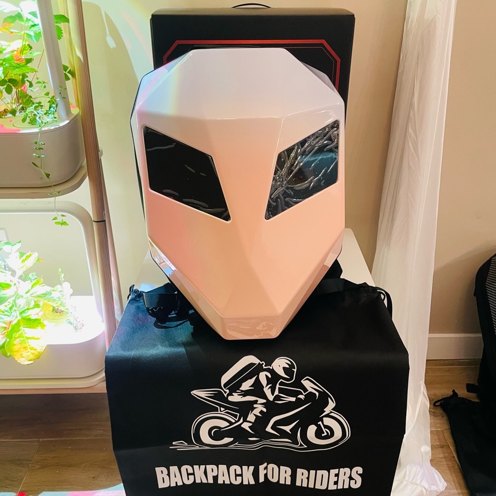 Knight Pink Motorcycle Backpack with power bank